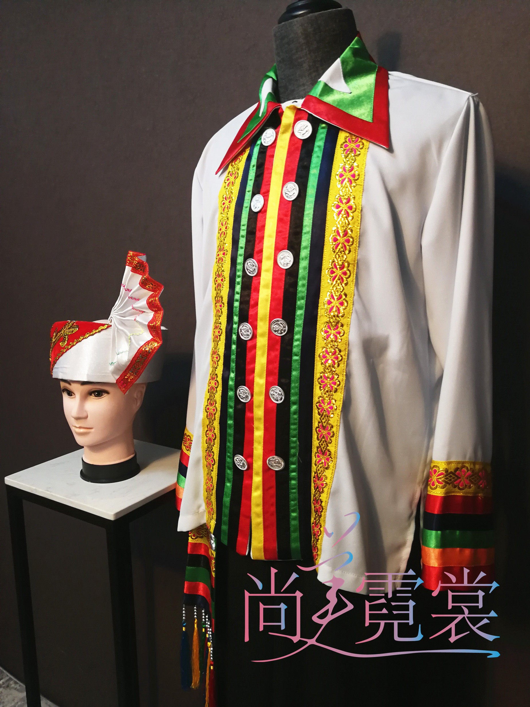 傣族演出服葫芦丝男装云南泼水节精品少数民族服装北京定做出租