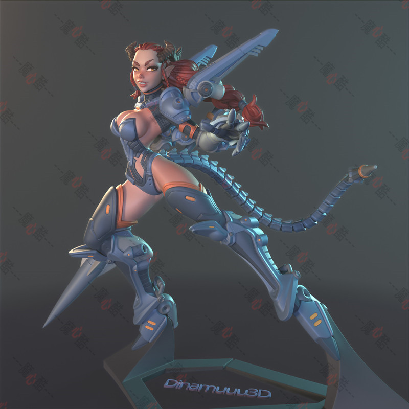3D打印模型STL文件格式动漫游戏女性人物角色高精度合集075