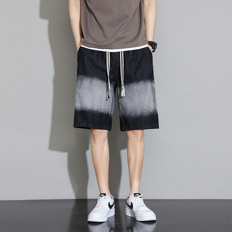 NANGAOFF大码牛仔短裤男士夏季薄款胖子加肥加大宽松抽绳撞色休闲,淘宝优惠券,粉丝福利购,淘宝优惠卷