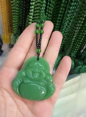新款浅玉佛公貔貅观音龙牌节节高项链毛衣链吊坠挂件景区饰品礼物