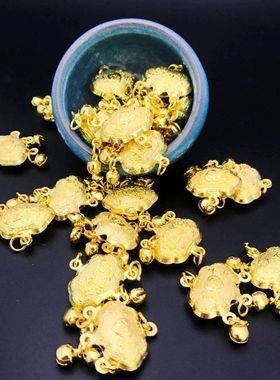 厂家金色银色长命富贵锁儿童宝宝如意铃铛锁镀金镀银平安吊坠