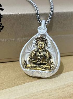 菩提叶佛像吊坠藏式合金复古民族