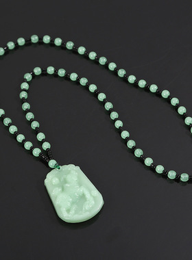 仿翡翠绿十二生肖本命佛吊坠