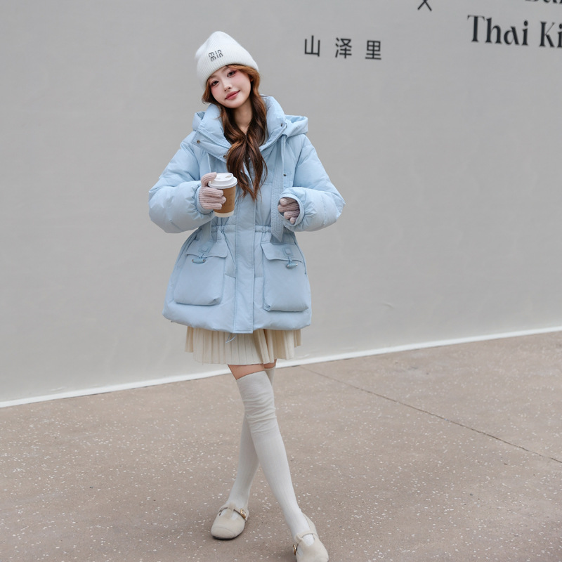 加肥260特大码短款羽绒服女2025冬季胖mm韩版收腰90鸭绒外套200斤 - 图2