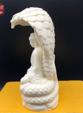 象牙果蛇护佛陀大日如来摆件家居释迦牟尼佛工艺品装饰造景保平安