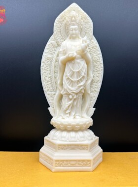 象牙果西方三圣观音菩萨阿弥陀佛大势至摆件家居佛像工艺品保平安