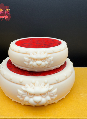 象牙果双层貔貅莲花底座镶嵌瘿木瘤疤如来观音佛像莲花台装饰摆件