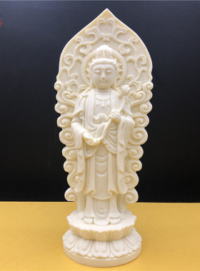 象牙果西方三圣观音菩萨阿弥陀佛大势至如来佛摆件家居供奉保平安