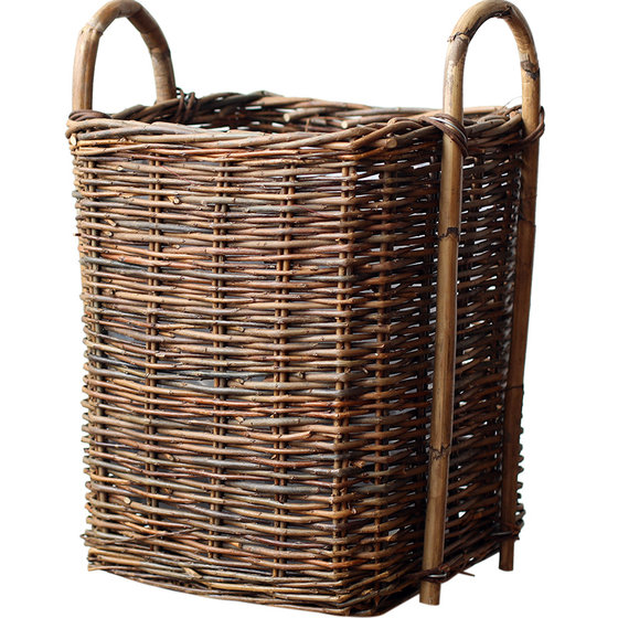Pastoral retro style wicker large flower basket soft decoration