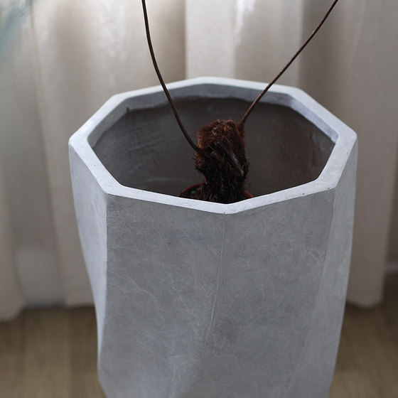 Magnesium clay artistic shape flower pot large diameter floor-standing flower pot
