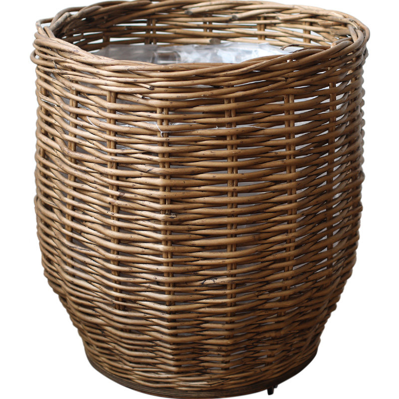 手工柳编花篮落地大花盆可移动带滚轮虎皮兰发财树植物盆栽软装饰,淘宝优惠券,粉丝福利购,淘宝优惠卷