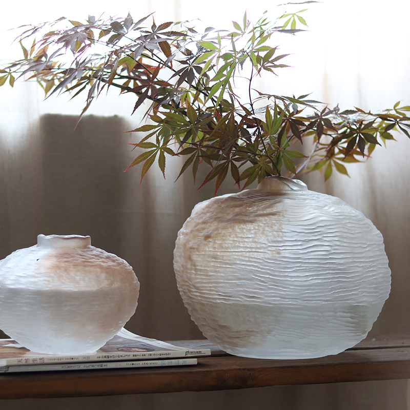 简约创意玻璃花瓶琉璃纹理设计家居客厅电器柜茶几插花装饰摆件,淘宝优惠券,粉丝福利购,淘宝优惠卷