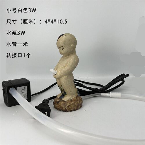 陶瓷喷水童子小孩尿尿鱼缸假山摆件流水盆鱼缸景观吸水石盆景装饰 - 图3