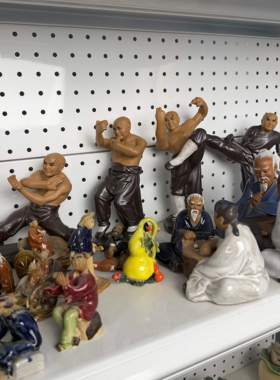 陶瓷打功夫中华武术少林少子人物摆件园艺附树造景