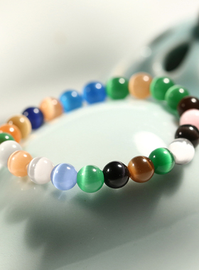 七彩绿色手串流行首饰简约情侣