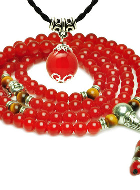 爆款红玛瑙手链红色珠聚财送女友