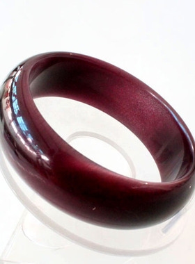 成熟风紫红色光亮大宽加厚手镯