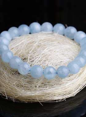 韩版手链水晶海蓝宝女手串天然