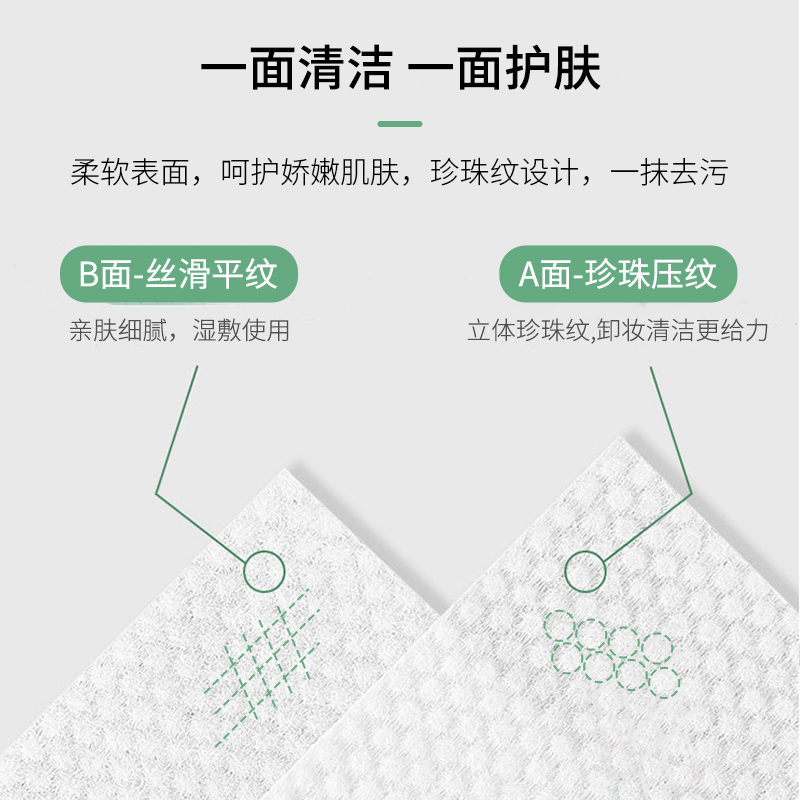 屈臣氏珍珠纹洗脸巾80抽加大一次性抽取卷筒加厚护肤洁面毛巾棉柔-图1