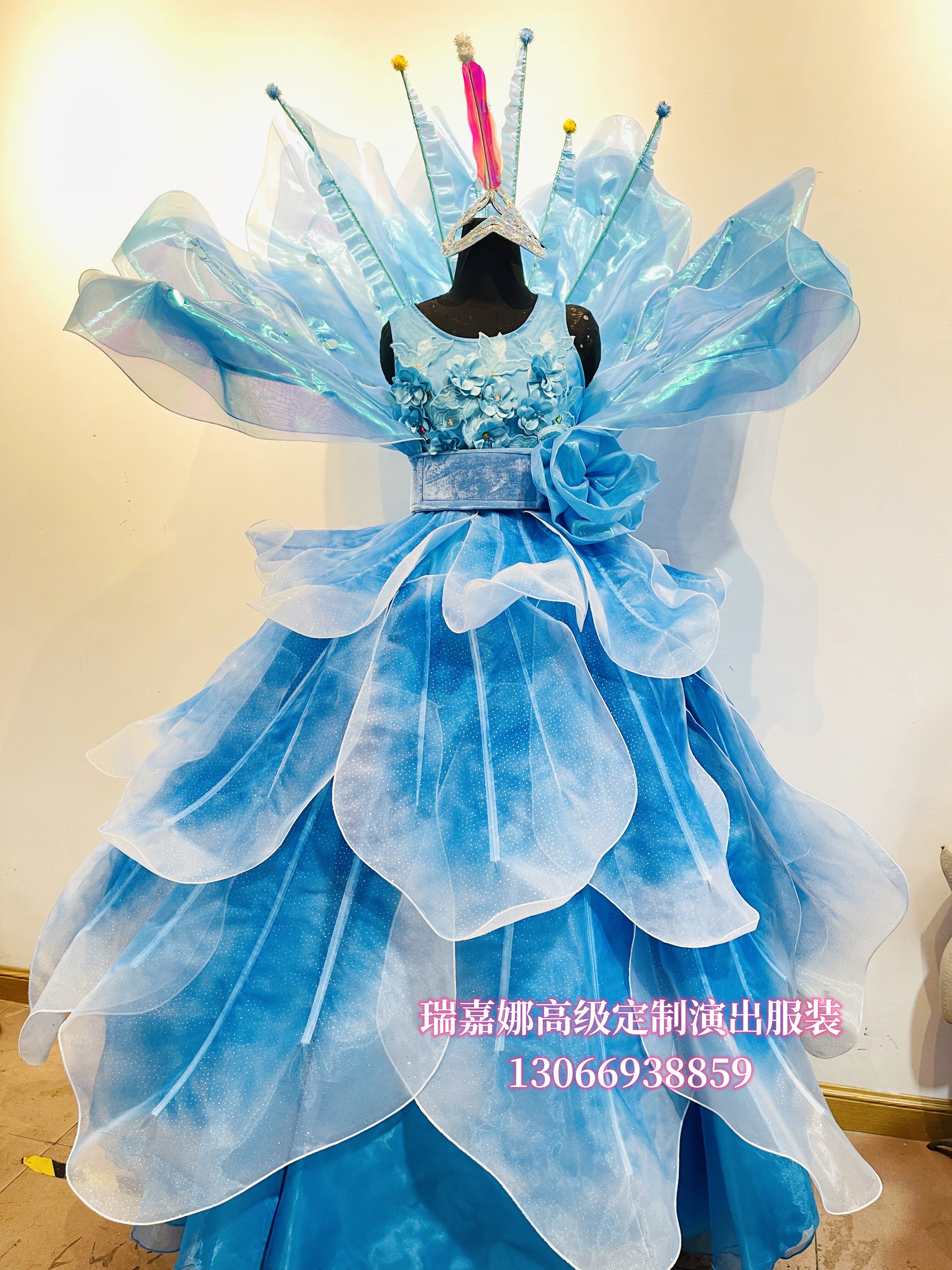 主题乐园巡游游乐园景区发光led花瓣翅膀裙 音乐节商演演出服装