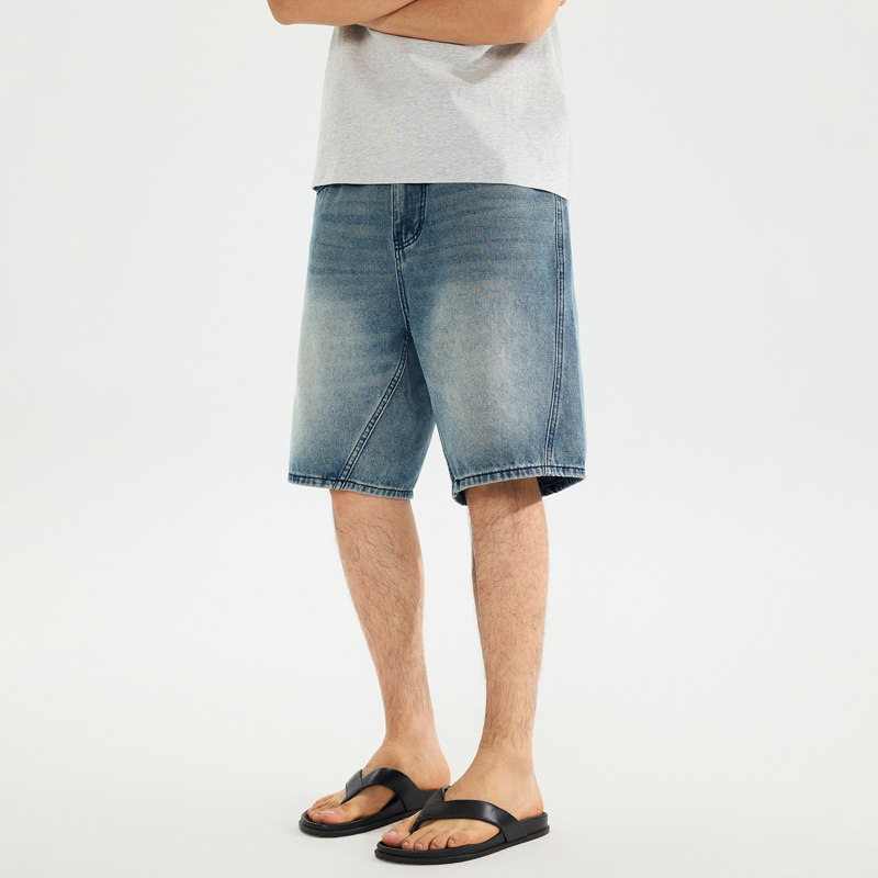 2025夏季新款加肥加大胖子简约宽松直筒肥佬大码五分牛仔短裤男,淘宝优惠券,粉丝福利购,淘宝优惠卷