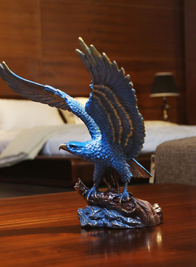 黄铜大鹏展翅摆件家居办公室桌面老鹰装饰工艺品摆设商业礼品