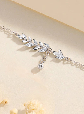 纯银999银手链轻奢高级感麦穗纯银手链小众精致送女友闺蜜生日礼