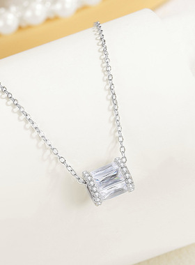 S925银小蛮腰项链女时尚韩版几何圆形颈链高级感饰品百搭锁骨链