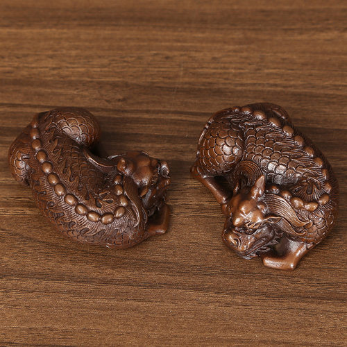 紫铜麒麟镇纸摆件家居办公室桌面迷你瑞兽工艺品麒麟礼品书桌摆设 - 图1