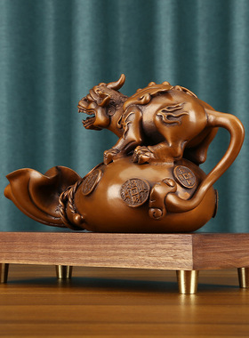 紫铜钱袋貔貅瑞兽摆件家居玄关办公室工艺品礼品