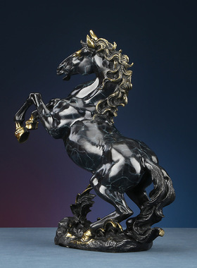 黄铜跃马摆件家居办公室马到成功桌面工艺品店铺开业礼品彩铜跃马