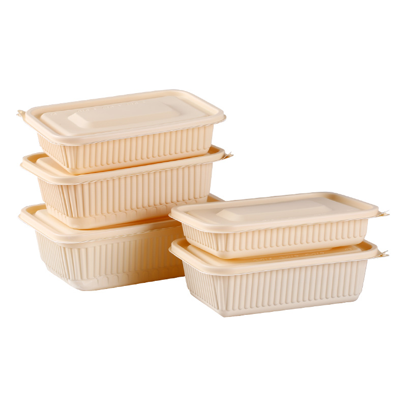 一次性饭盒可降解玉米淀粉餐盒方形环保餐具外卖盒饭打包盒便当盒-图3
