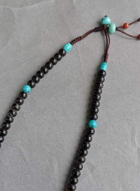 天然南红玛瑙项链椰壳绿松石