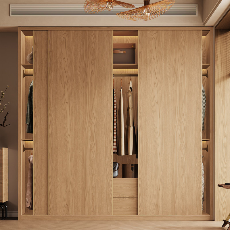 全实木衣柜原木橡木衣橱家用卧室推拉门全实木小户型工厂定制衣柜,淘宝优惠券,粉丝福利购,淘宝优惠卷