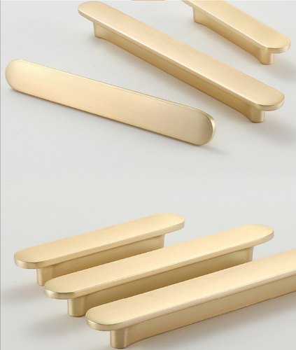 抽屉拉手定制衣柜门银色拉丝金色黑色64孔距96孔距橱柜玻璃门把手 - 图0