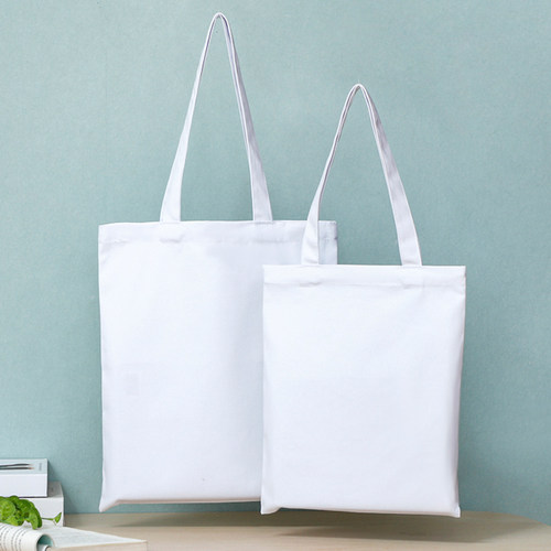 纯棉帆布袋白色大号扎染手绘涂鸦空白棉布包diy蓝晒拓印植物蜡染 - 图1