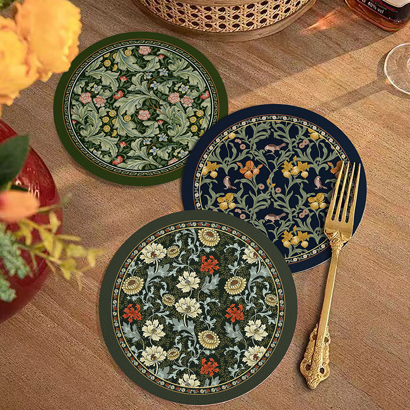 桌面隔热垫防水防油防烫碗盘餐具垫复古美式皮革杯垫耐高温桌垫,淘宝优惠券,粉丝福利购,淘宝优惠卷