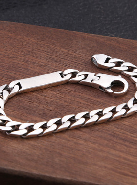 s925纯银韩版男女同款手链马鞭链