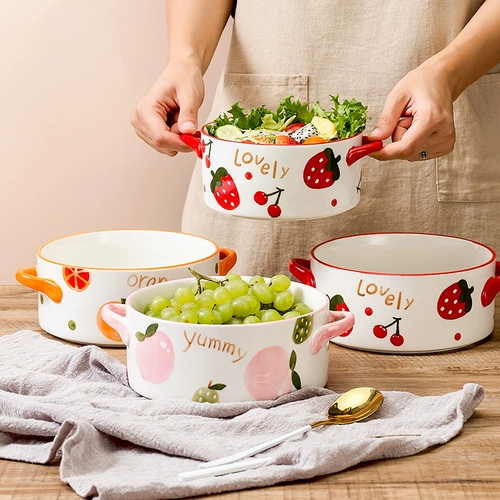 Двух -из суповой чаши керамический поясной крышка фруктовый салат домой японская в стиле одинокая корейская версия ветра милая девушка Сердце Сердце горшок