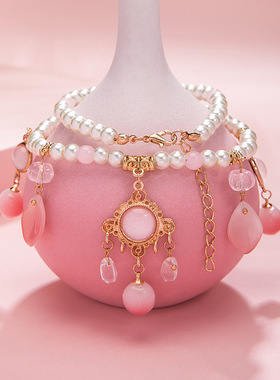 古风项链女桃子汉服配饰软璎珞明制古装饰品汉元素国风琉璃吊坠