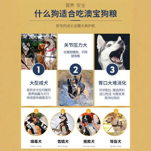 雷米高澳宝狗粮40斤装通用型大型犬拉布拉多马犬德牧成犬20kg包邮 - 图0