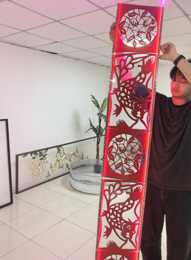 定制超长剪纸镂空不透明效果软装修吊顶活动布置艺术发光吊灯飘带