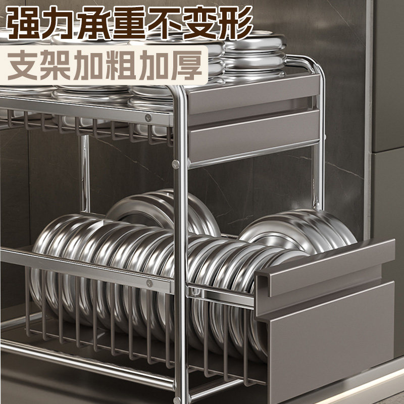 厨房抽拉式置物架橱柜内分层架2025新款下水槽拉篮橱柜抽屉式家用,淘宝优惠券,粉丝福利购,淘宝优惠卷