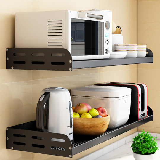 Wall-mounted space-saving condiment punch-free storage rack