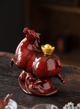 新中式创意陶瓷唐马摆件