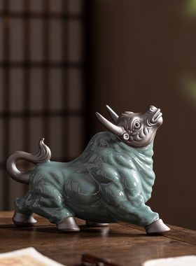 创意陶瓷生肖牛摆件招财开业礼品