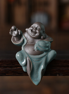 新中式哥窑弥勒佛招财陶瓷佛像