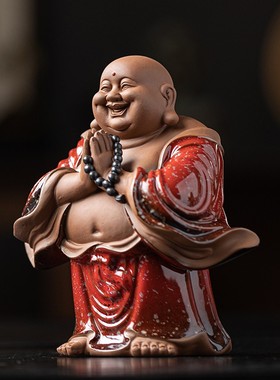 木客陶瓷弥勒笑佛家居装饰摆件