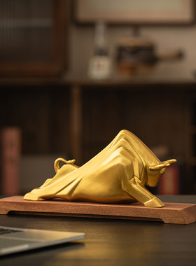 创意陶瓷金牛工艺品摆件