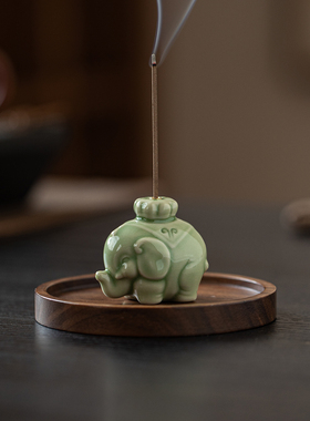 禅意迷你金蟾吉象线香炉香座